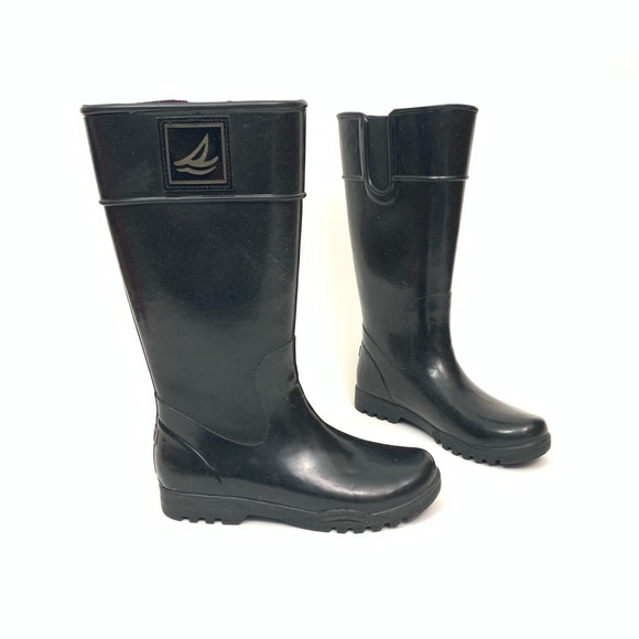 Sperry black rubber boots Clearance